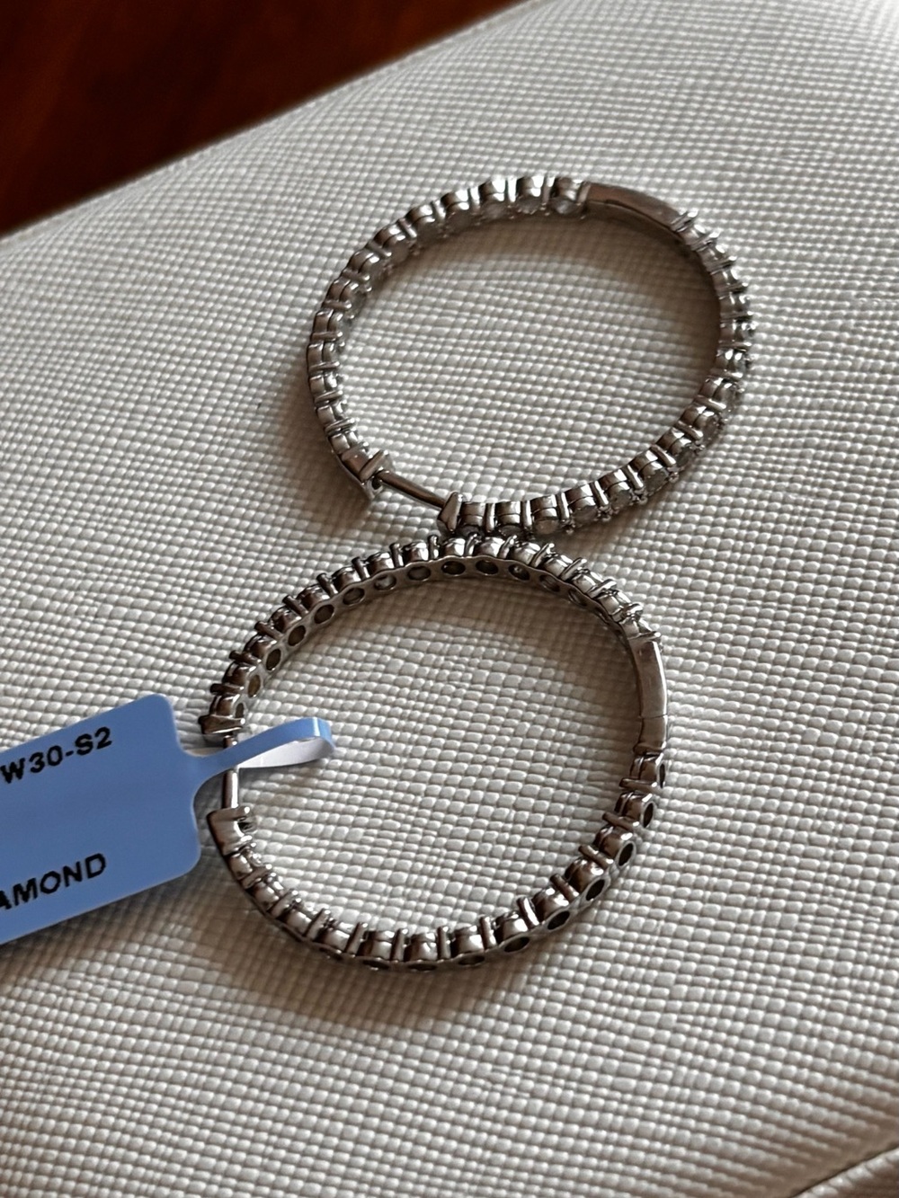 Natural Diamonds Hoop Earrings - Sterling Silver 925